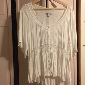 NWOT American Eagle White Lace Peplum Top